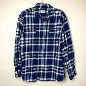 JACHS Blue & Gray Plaid Button Down Men’s Shirt Size XL